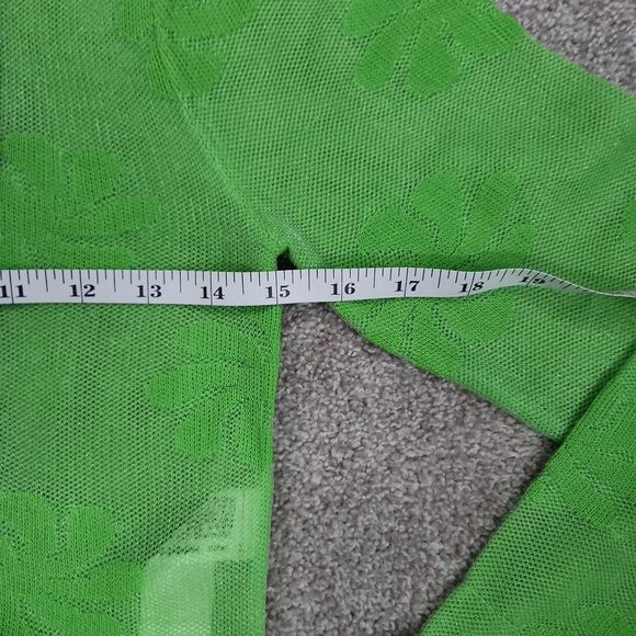 NWT Zara Long Sleeves Green Sheer Floral Top - Picture 10 of 11